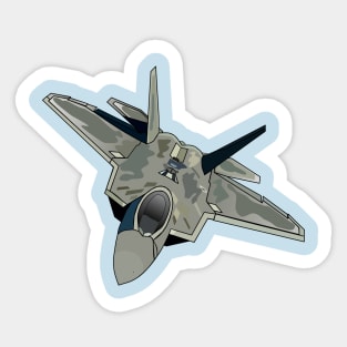 Fighter aircraft cartoon illustration Sticker